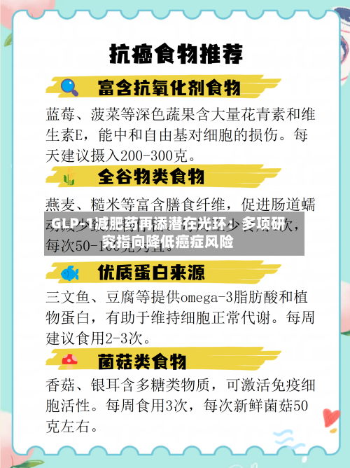 GLP-1减肥药再添潜在光环：多项研究指向降低癌症风险