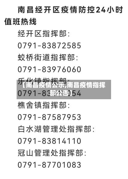 【南昌疫情公示,南昌疫情指挥部公告】